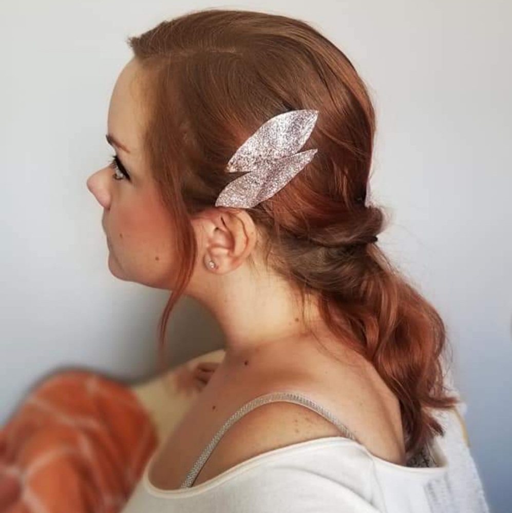 Glittery Leaves Hair Comb - Picture 2 of 9
